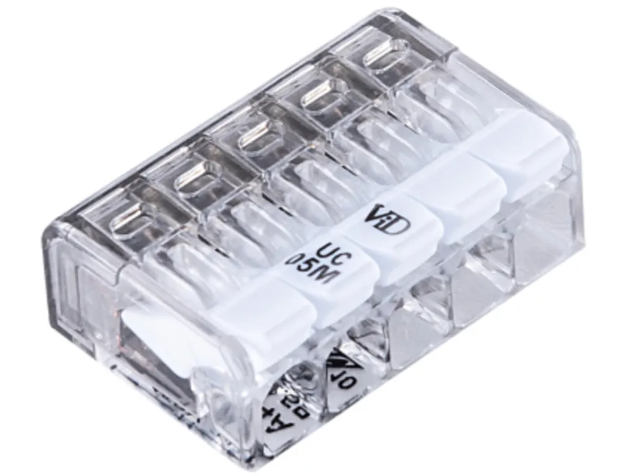 Elworks Elophæng & -Fastgørelse|Fjedersamlemuffe med 5 poler 2,5 mm² - 8 stk.