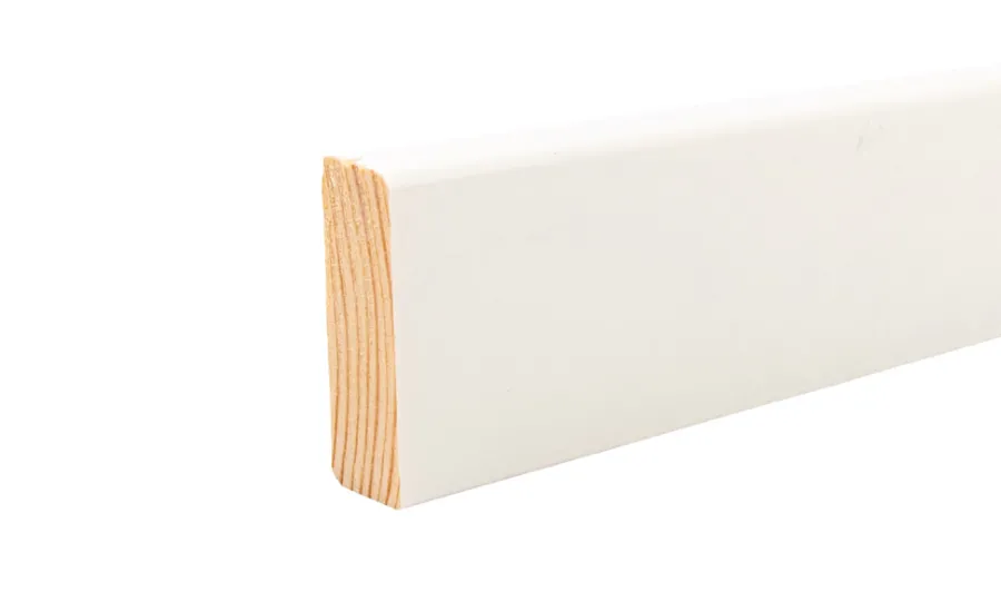 Hornbaek Lister|Fodliste glat fyr hvid - 14 x 43 x 3600 mm