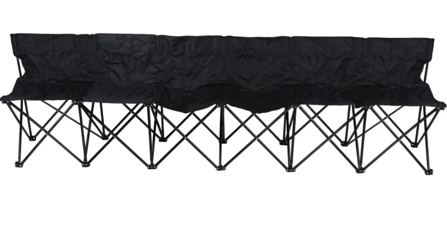 Sunlife® Telte & Campingmøbler|Havebænke|Foldbar bænk Skopje 6 personer - Sort