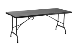 Telte & Campingmøbler|Haveborde|Foldebord metal/plast 180 x 75 cm Sort