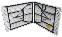 Telte & Campingmøbler|Haveborde|Foldebord stål/plast 180 x 75 cm Hvid