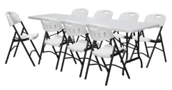 Haveborde|Foldebord stål/plast 240 x 70 cm hvid