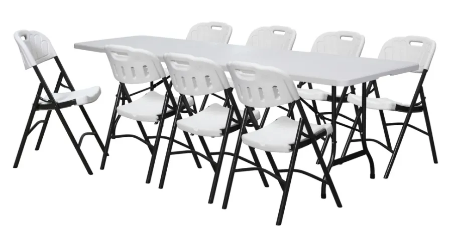 Haveborde|Foldebord stål/plast 240 x 70 cm hvid