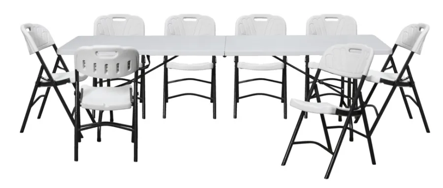 Haveborde|Foldebord stål/plast 240 x 70 cm hvid