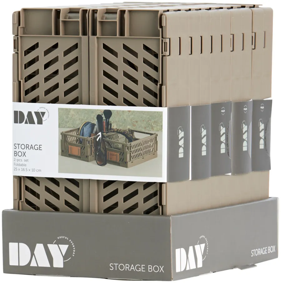 DAY Opbevaringskasser|Foldekasse 3,3 liter 2-pk. - Brun