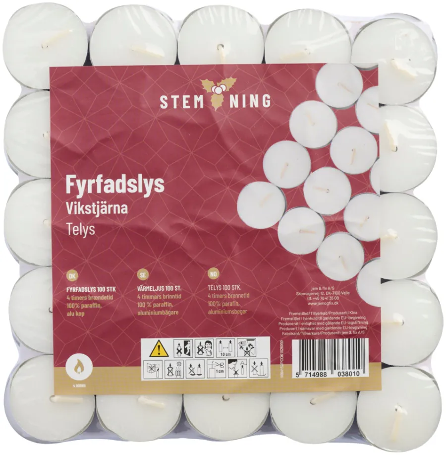 Stemning® Dekorativ Belysning - Indendørs|Fyrfadslys Ø3,7 cm 100 stk.