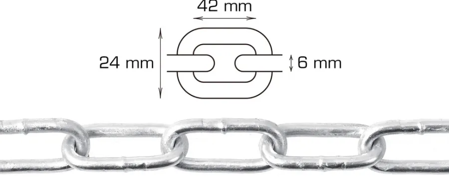 HOME it Kæder & Wirer|Galvaniseret kæde langleddet Ø6 mm x 5 meter