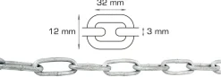 HOME it Kæder & Wirer|Galvaniseret kæde langleddet Ø3 mm x 5 meter