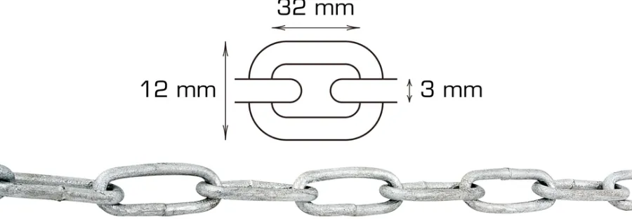 HOME it Kæder & Wirer|Galvaniseret kæde langleddet Ø3 mm x 5 meter