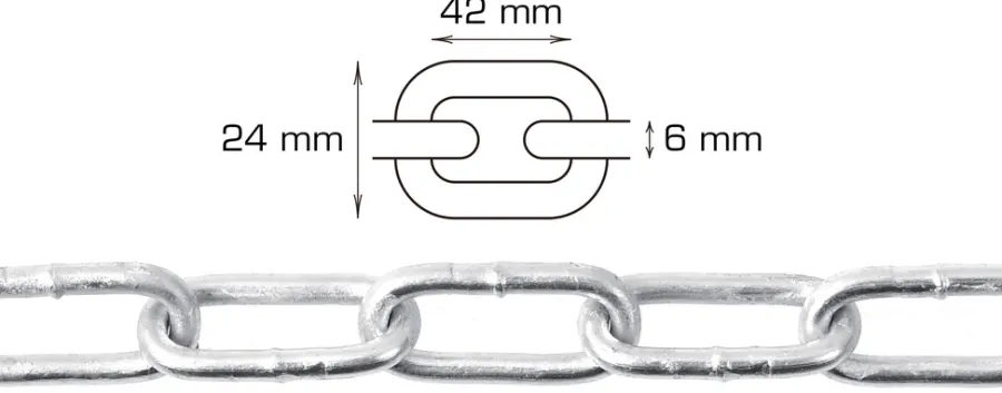 HOME it Kæder & Wirer|Galvaniseret kæde langleddet Ø6 mm x 2 meter