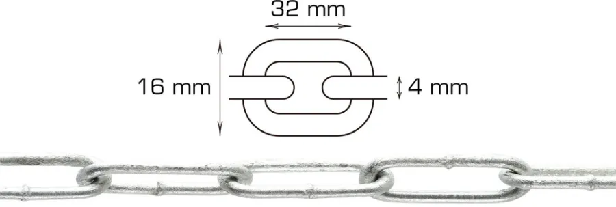 HOME it Kæder & Wirer|Galvaniseret kæde langleddet Ø4 mm x 5 meter
