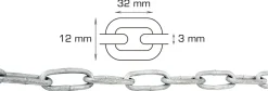 HOME it Kæder & Wirer|Galvaniseret kæde langleddet Ø3 mm x 2 meter