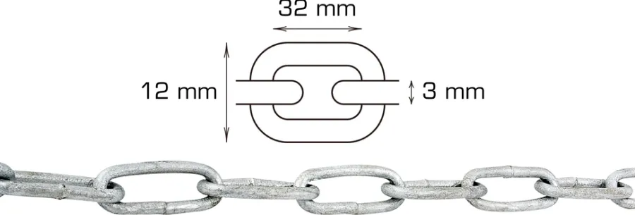 HOME it Kæder & Wirer|Galvaniseret kæde langleddet Ø3 mm x 2 meter