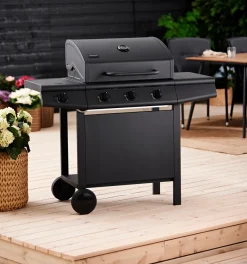 Grillexpert® Gasgrill|Gasgrill 3 brændere og sidebrænder sort -