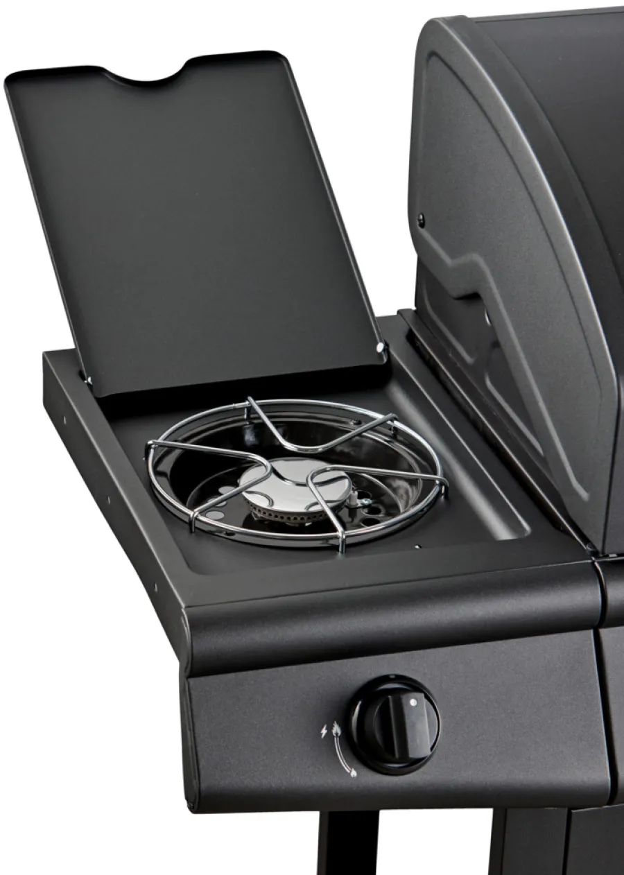 Grillexpert® Gasgrill|Gasgrill 3 brændere og sidebrænder sort -