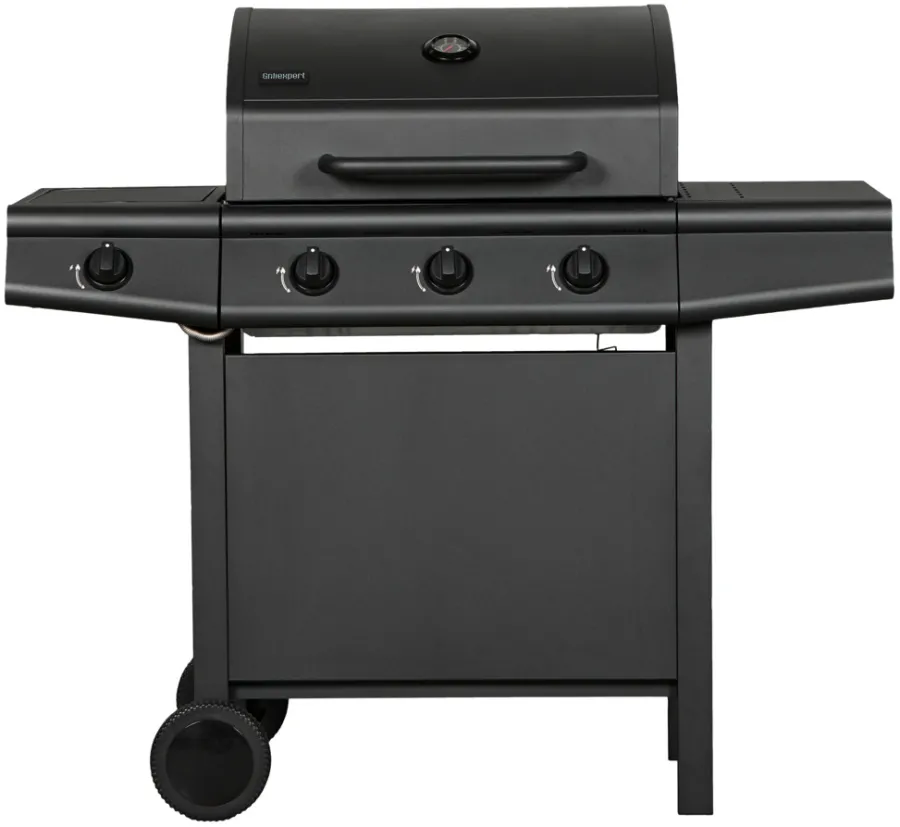 Grillexpert® Gasgrill|Gasgrill 3 brændere og sidebrænder sort -