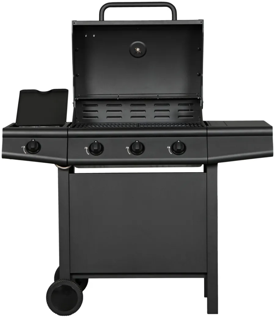 Grillexpert® Gasgrill|Gasgrill 3 brændere og sidebrænder sort -
