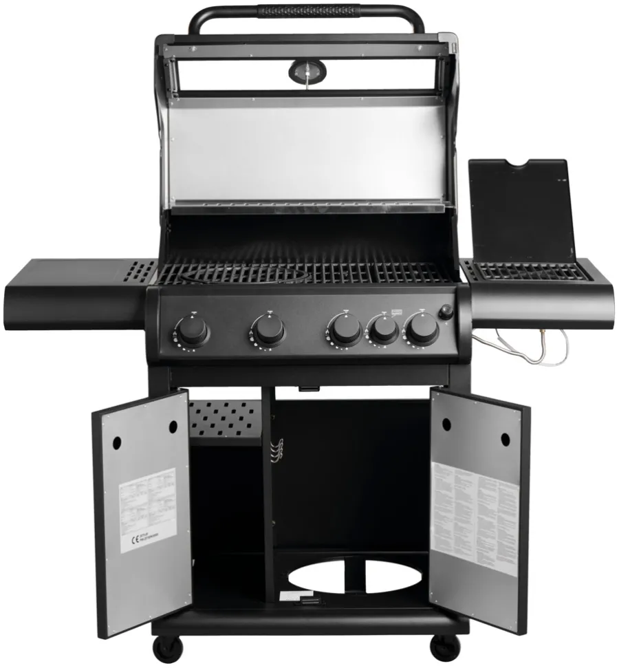 Grillexpert® Gasgrill|Gasgrill med 4 brændere & PowerBurner - Sort