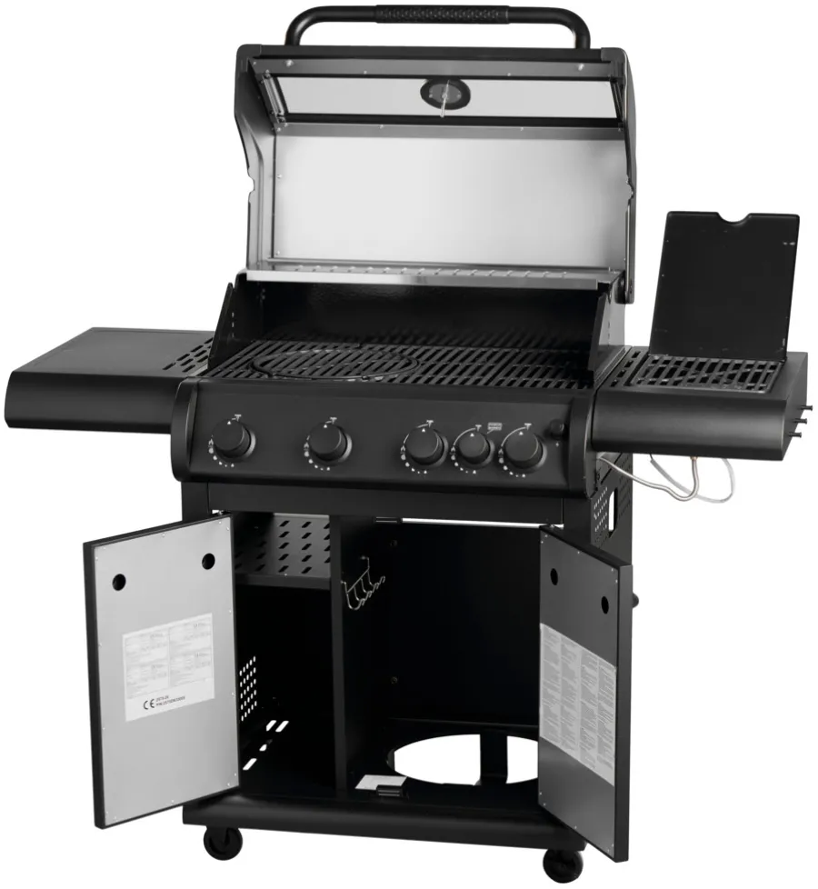 Grillexpert® Gasgrill|Gasgrill med 4 brændere & PowerBurner - Sort