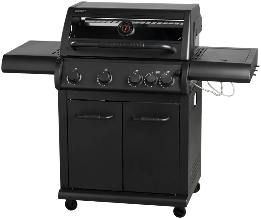 Grillexpert® Gasgrill|Gasgrill med 4 brændere & PowerBurner - Sort