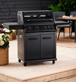 Grillexpert® Gasgrill|Gasgrill med 4 brændere & PowerBurner - Sort