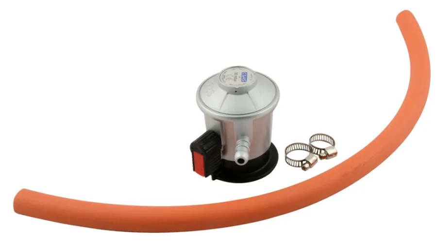 Grillexpert® Grilltilbehør|Gasregulatorsæt m/gummislange og 2 spændebånd -