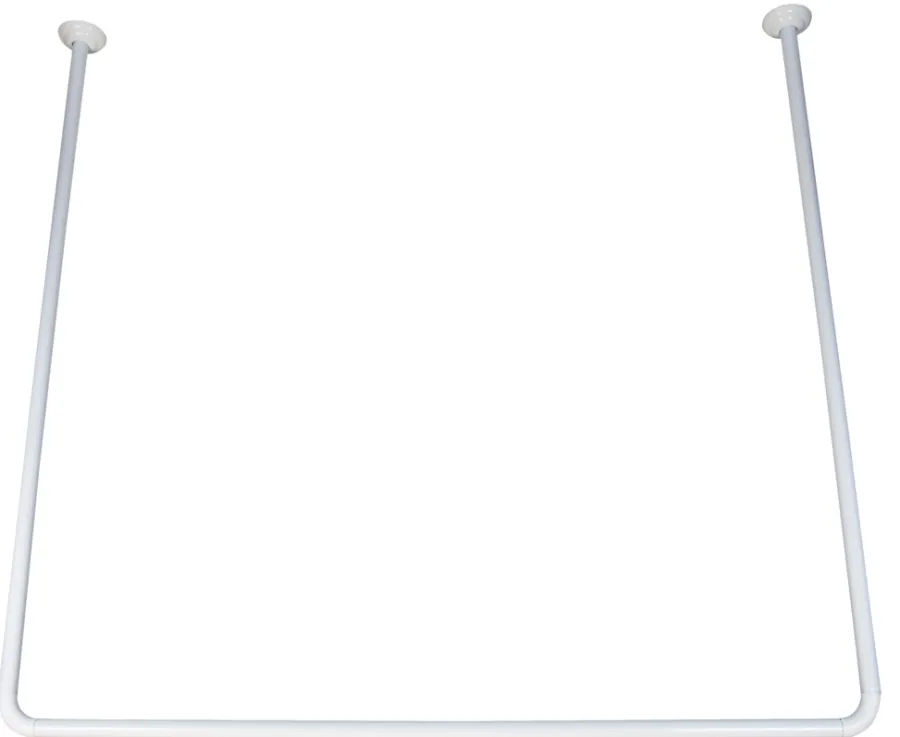 GEYSER® Badeforhæng|forhængsstang U-form 90 x 90 x 90 cm hvid
