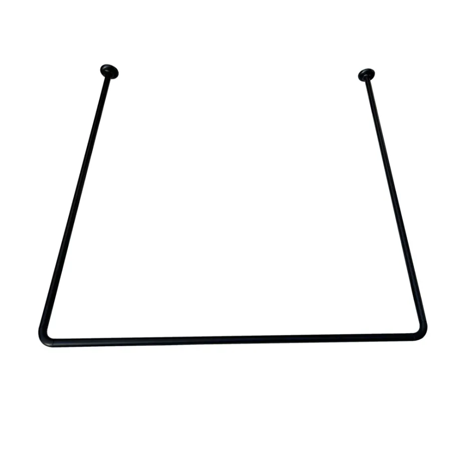 GEYSER® Badeforhæng|forhængsstang U-form 90 x 90 x 90 cm sort