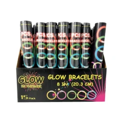 Pynt & Festudstyr|Glow in the dark armbånd 15 stk.