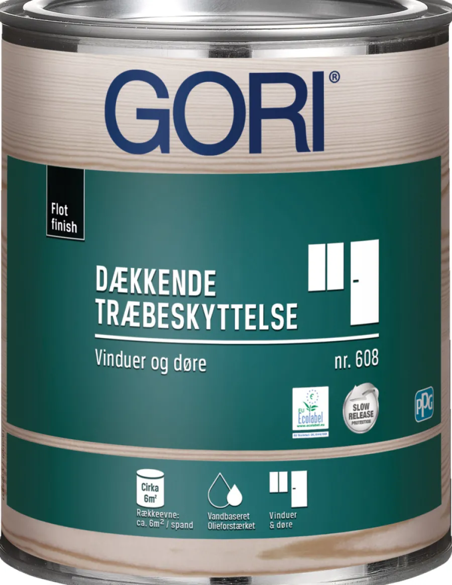 GORI Vinduesmaling|608 dækkende træbeskyttelse hvid 0,75 liter Ren hvid (RAL 9010)