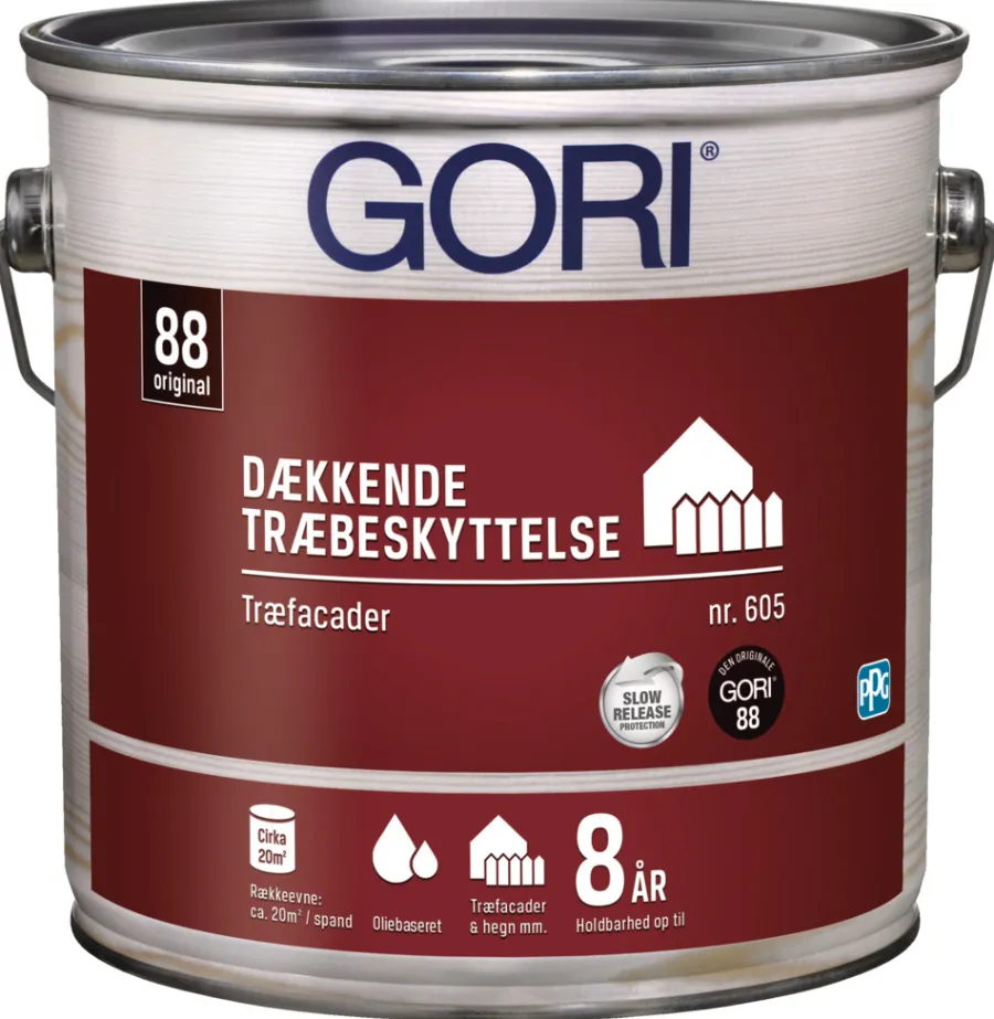 GORI Træbeskyttelse|605 dækkende træbeskyttelse 2,5 liter Kridt