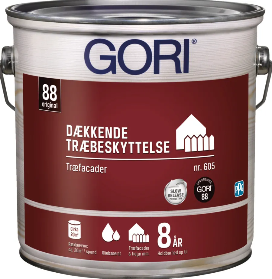GORI Træbeskyttelse|605 dækkende træbeskyttelse 2,5 liter Kulsort