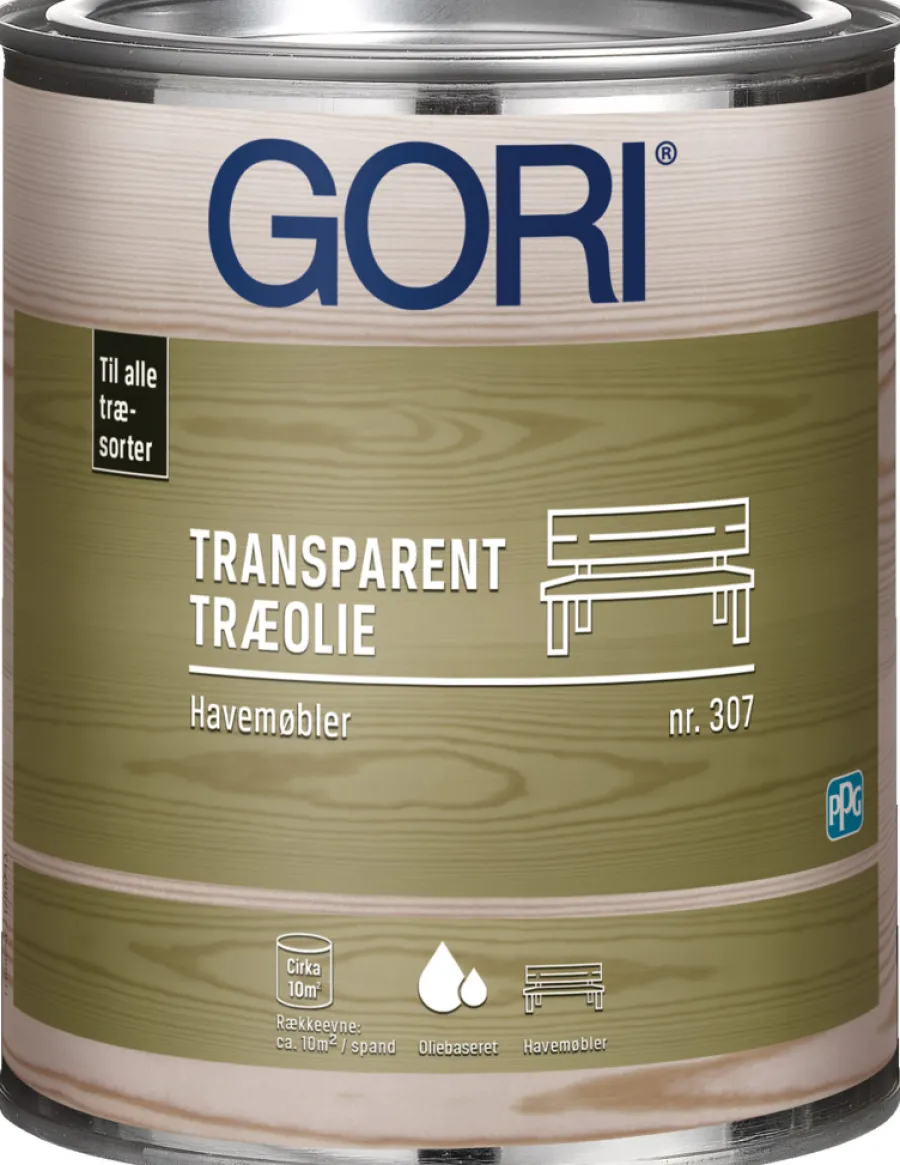 GORI Træolie|307 transparent træolie til havemøbler 0,75 liter Teak