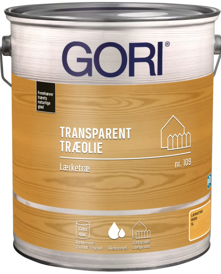 GORI Træolie|109 transparent træolie lærketræ 5 liter Klar