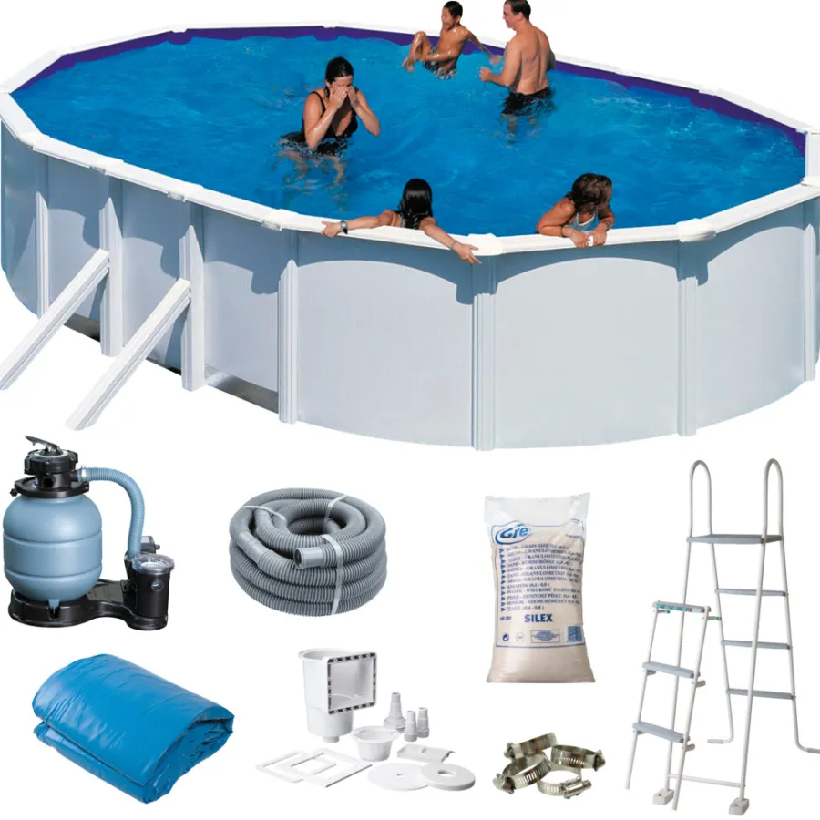 Swim & Fun Pools|Gre poolpakke oval 14550 liter - Hvid