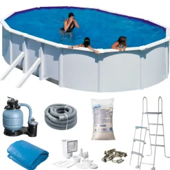 Swim & Fun Pools|Gre poolpakke oval 25323 liter - Hvid