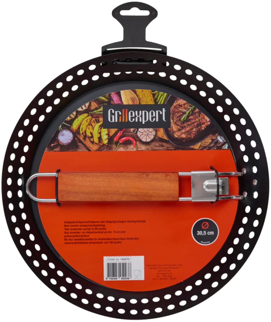 Grillexpert® Grilltilbehør|Grillpande 30,5 cm m/aftageligt håndtag -