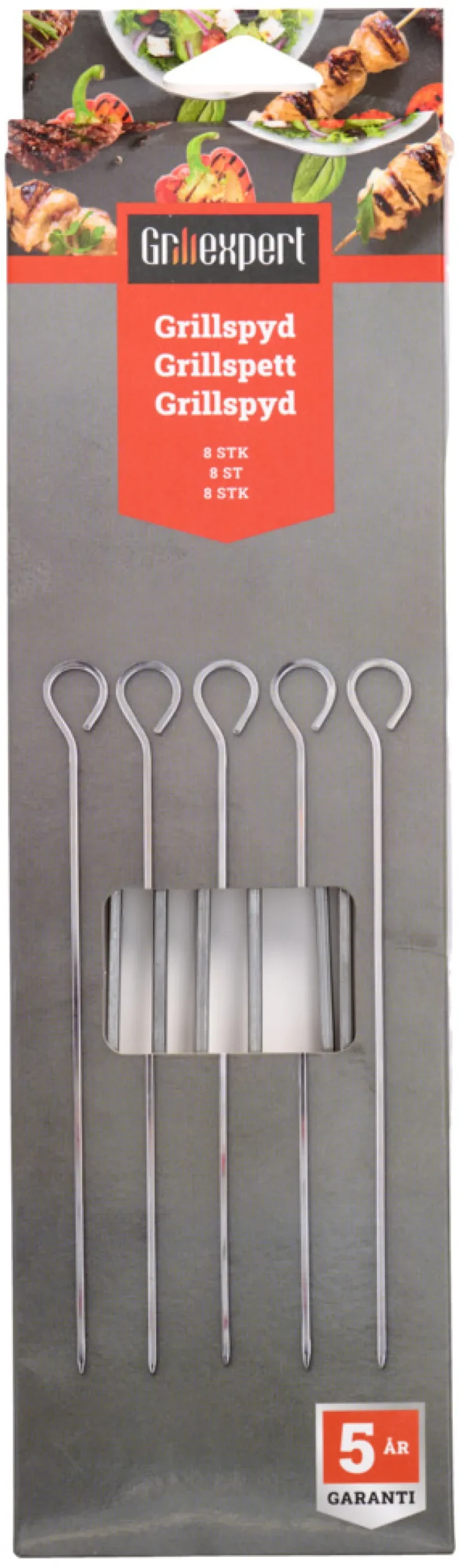 Grillexpert® Grilltilbehør|Grillspyd rustfrit stål 8 stk. -