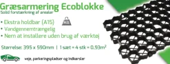 Bedafgrænsning & Minihegn|Græsarmering ecoblokke 395 x 590 mm