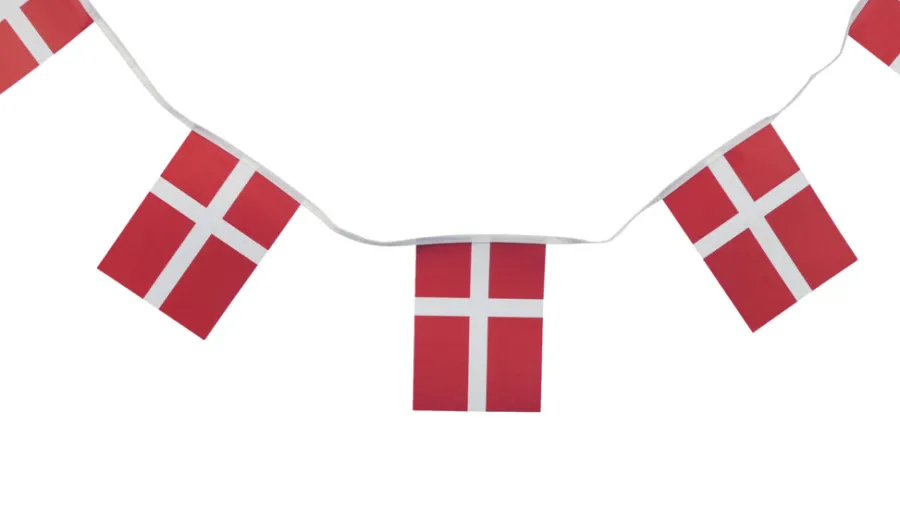 Gamle Danmark Pynt & Festudstyr|Guirlande m/20 stk. papirflag