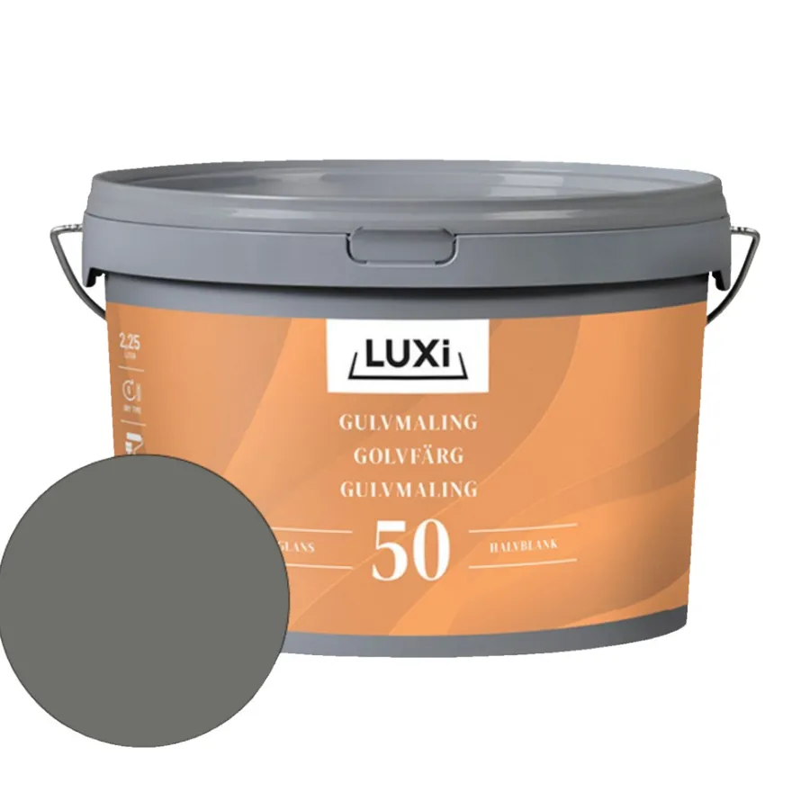 LUXI® Gulvmaling|Gulvmaling acryl 2,25 liter - Lysgrå