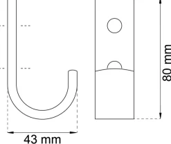 Habo Knager & Knagerækker|frakkekrog 80 mm Sort