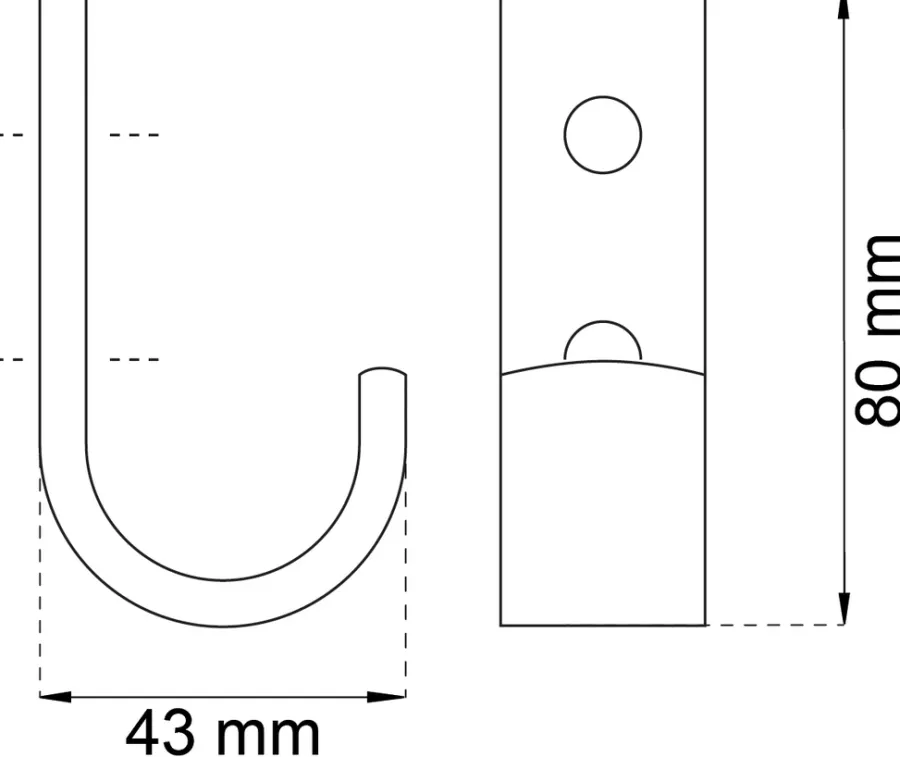 Habo Knager & Knagerækker|frakkekrog 80 mm Sort