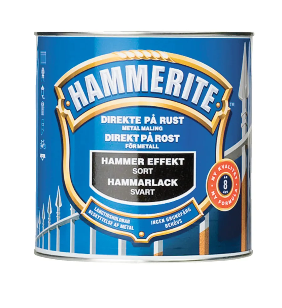 Hammerite Metalmaling Udendørs|Træ- & Metalmaling|metalmaling hammereffekt 750 ml Sort