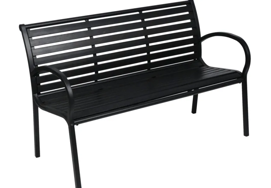 Sunlife® Sæsonafslutning|Havebænke|Havebænk Amsterdam sort 125 x 60 cm -