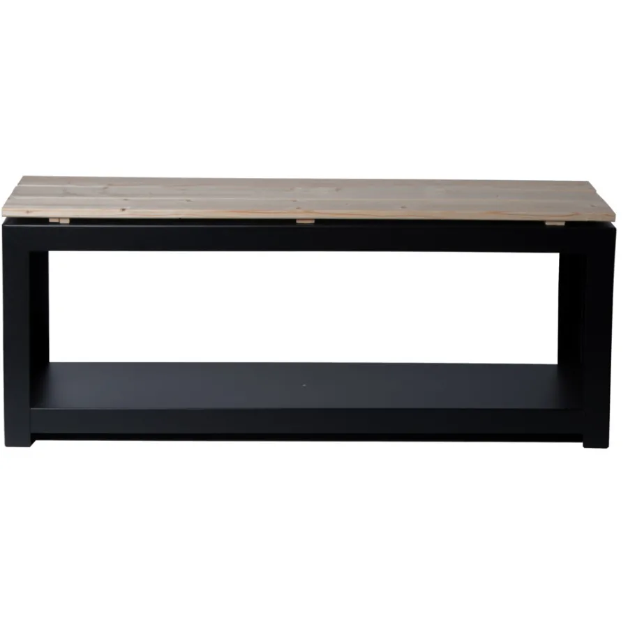 Bålfad & Tilbehør|Havebænke|Havebænk med brændedepot 118 x 29,5 x 48 cm Sort/natur