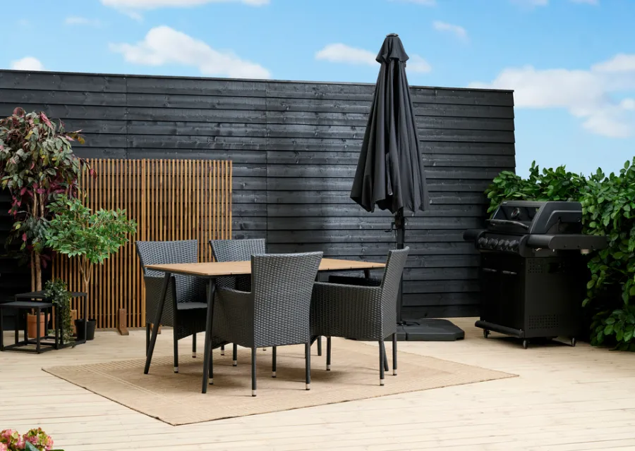 Sunlife® Sæsonafslutning|Haveborde|Havebord Beijing sort/teak 148 x 85 cm - Teak/sort