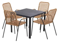 Sunlife® Sæsonafslutning|Haveborde|Havebord Havanna 90x90 cm i aluminium og nonwood -