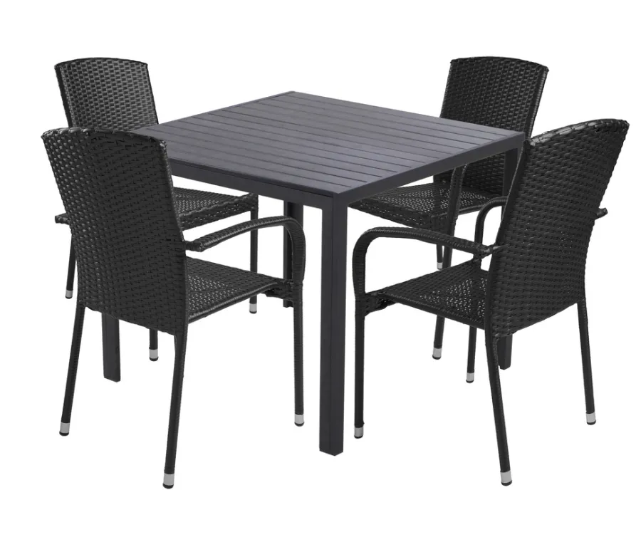 Sunlife® Sæsonafslutning|Haveborde|Havebord Havanna 90x90 cm i aluminium og nonwood -