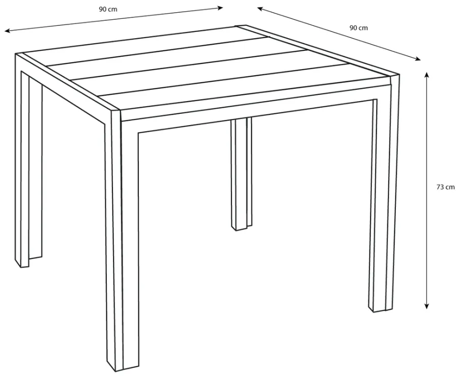 Sunlife® Sæsonafslutning|Haveborde|Havebord Havanna 90x90 cm i aluminium og nonwood -